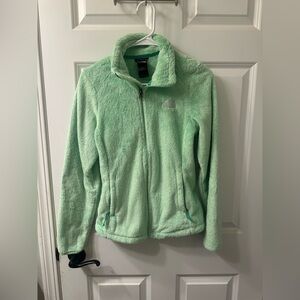 The North Face Women's Green Mint Lime Teddy Jacket Fleece Zip-Up Small